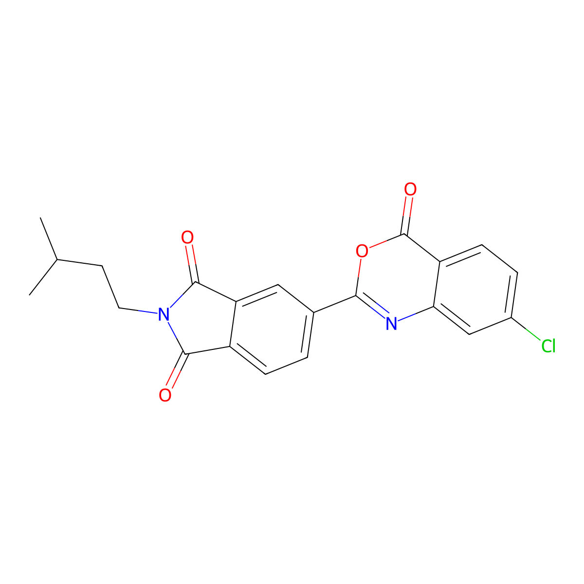 5-(7-chloro-4-oxo-4H-3,1-benzoxazin-2-yl)-2-isopentyl-1H-isoindole-1,3(2H)-dione molecular structure, CAS 354120-44-8