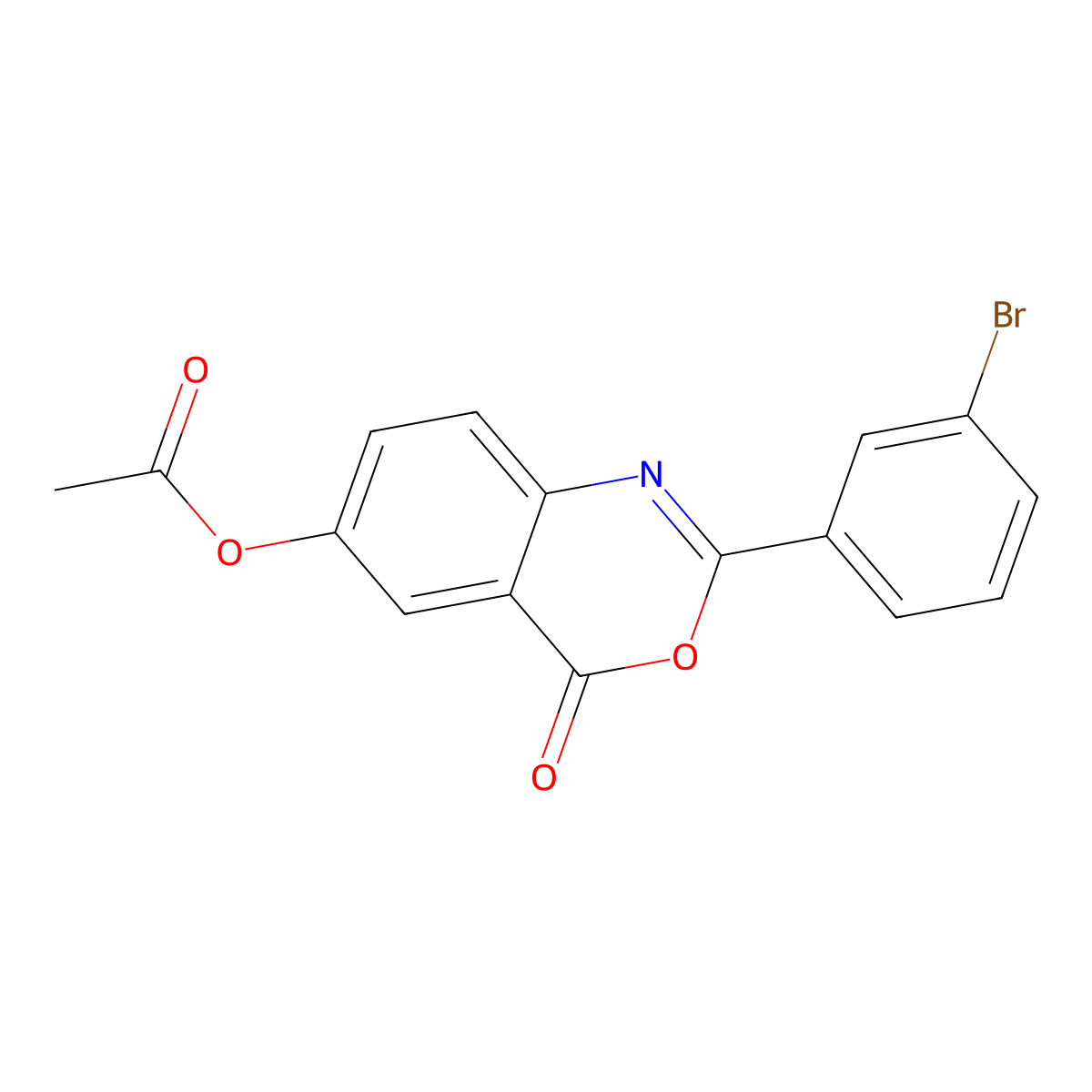 2-(3-bromophenyl)-4-oxo-4H-3,1-benzoxazin-6-yl acetate molecular structure, CAS 354120-47-1