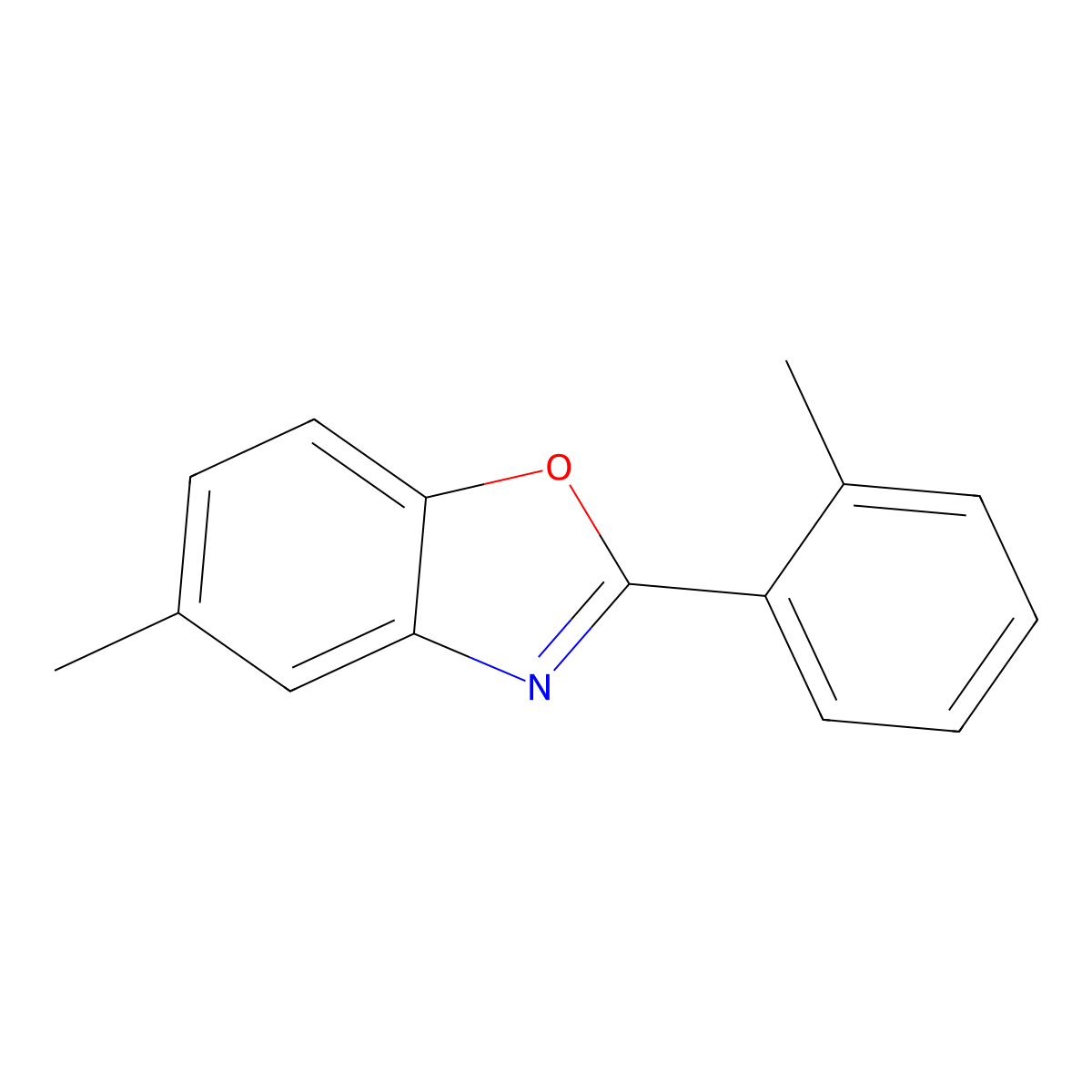 5-Methyl-2-(2-methylphenyl)-1,3-benzoxazole molecular structure, CAS 354120-51-7