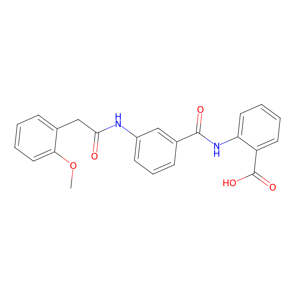2-(3-(2-(2-Methoxyphenyl)acetamido)benzamido)benzoic acid molecular structure, CAS 354120-66-4