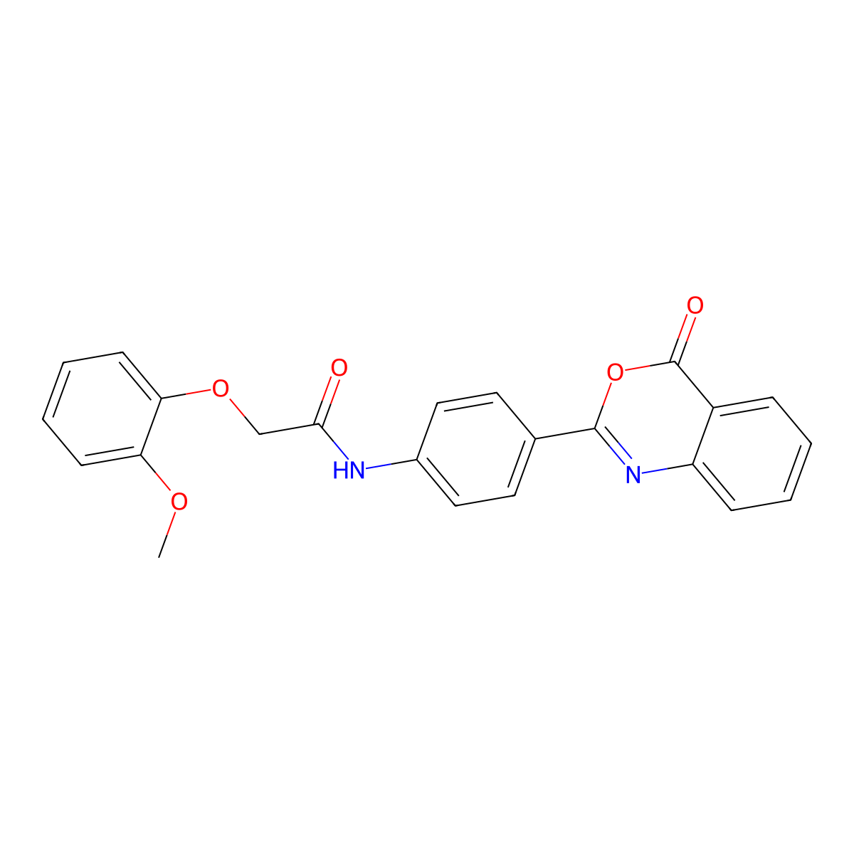 2-(2-methoxyphenoxy)-N-[4-(4-oxo-4H-3,1-benzoxazin-2-yl)phenyl]acetamide molecular structure, CAS 354120-77-7