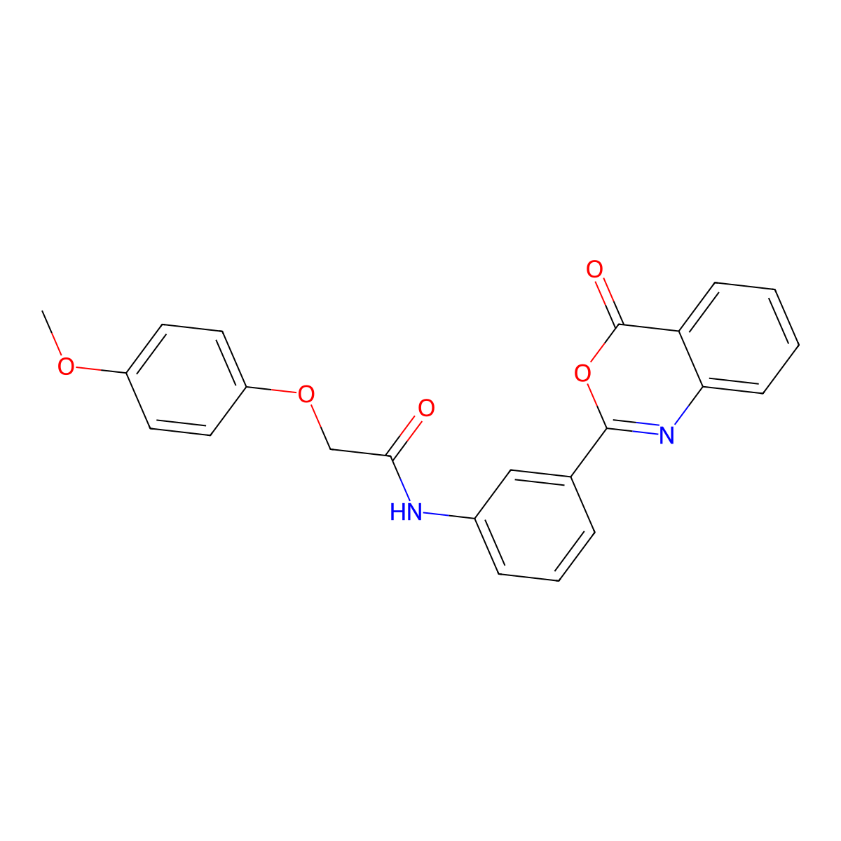 2-(4-methoxyphenoxy)-N-[3-(4-oxo-4H-3,1-benzoxazin-2-yl)phenyl]acetamide molecular structure, CAS 354120-78-8