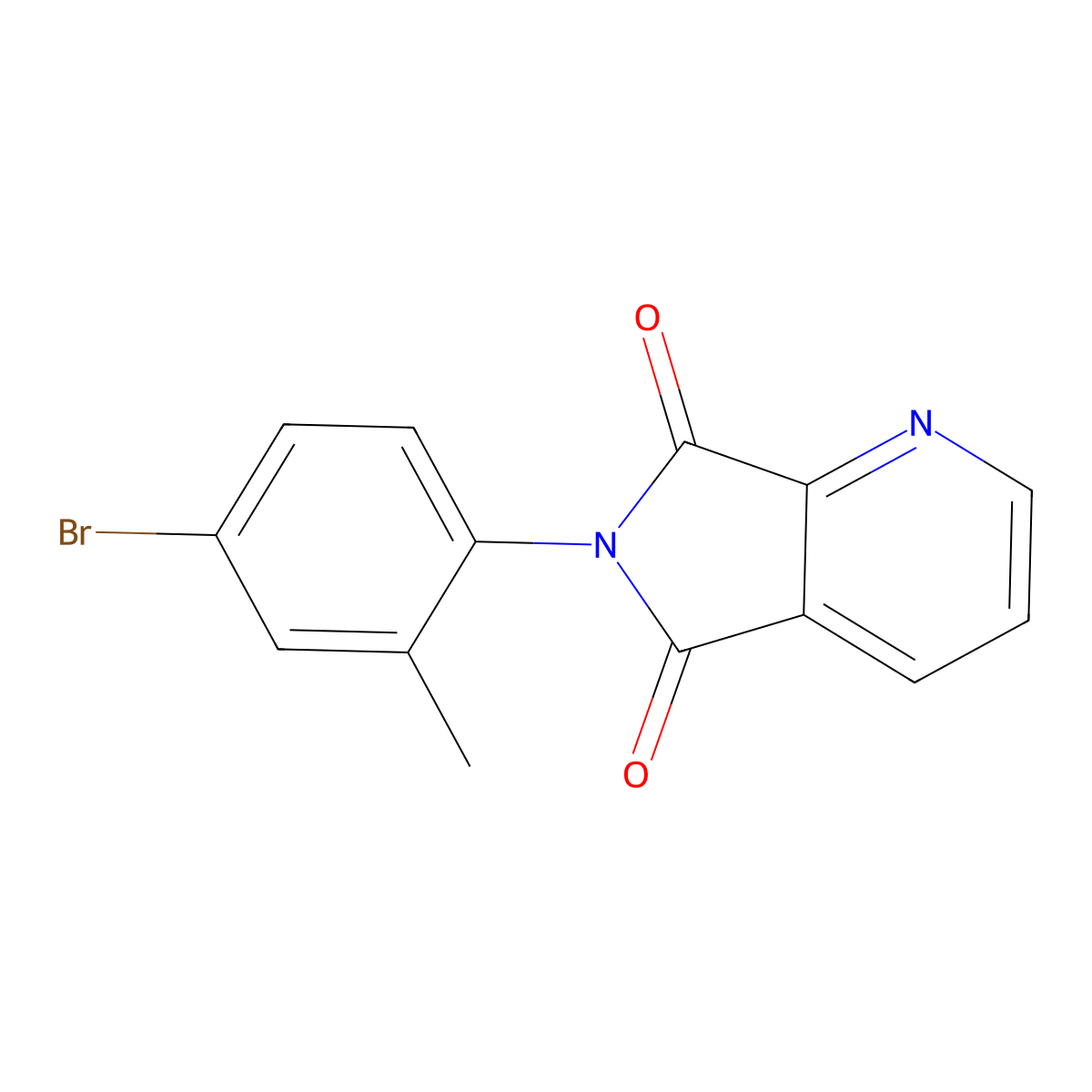 6-(4-bromo-2-methylphenyl)-5H-pyrrolo[3,4-b]pyridine-5,7(6H)-dione molecular structure, CAS 354120-88-0
