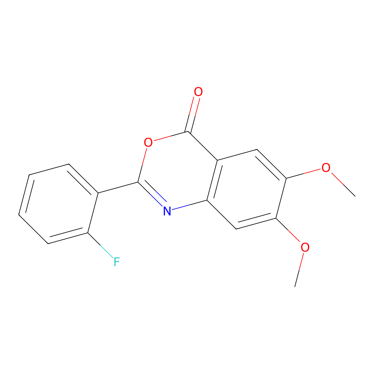 2-(2-fluorophenyl)-6,7-dimethoxy-4H-3,1-benzoxazin-4-one molecular structure, CAS 354120-93-7