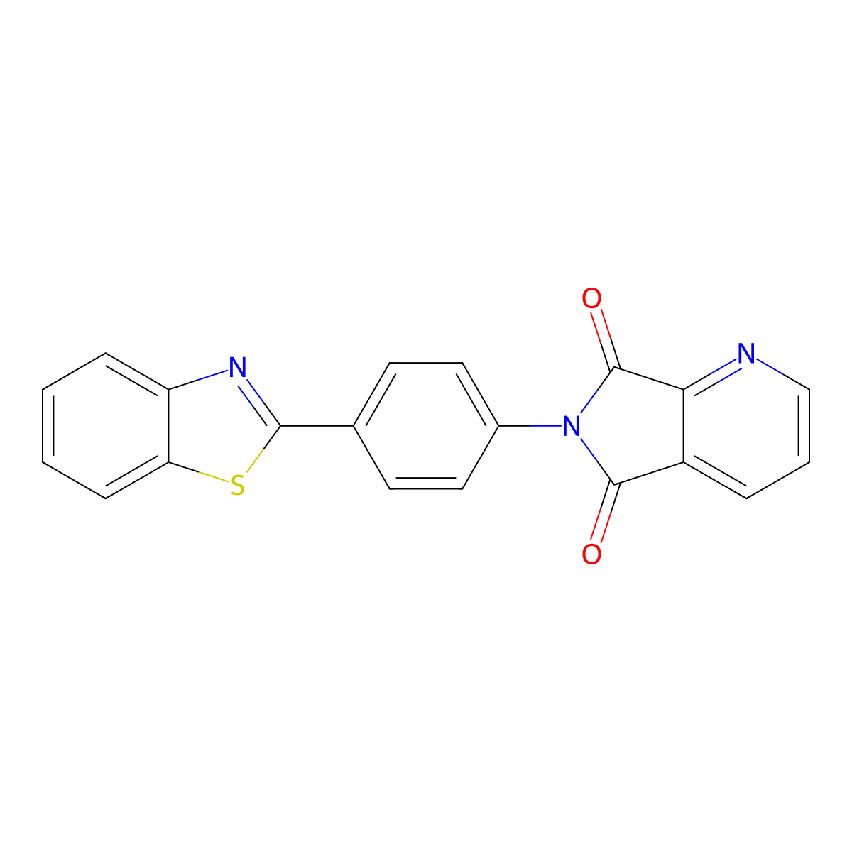 6-[4-(1,3-benzothiazol-2-yl)phenyl]-5H-pyrrolo[3,4-b]pyridine-5,7(6H)-dione molecular structure, CAS 354120-95-9