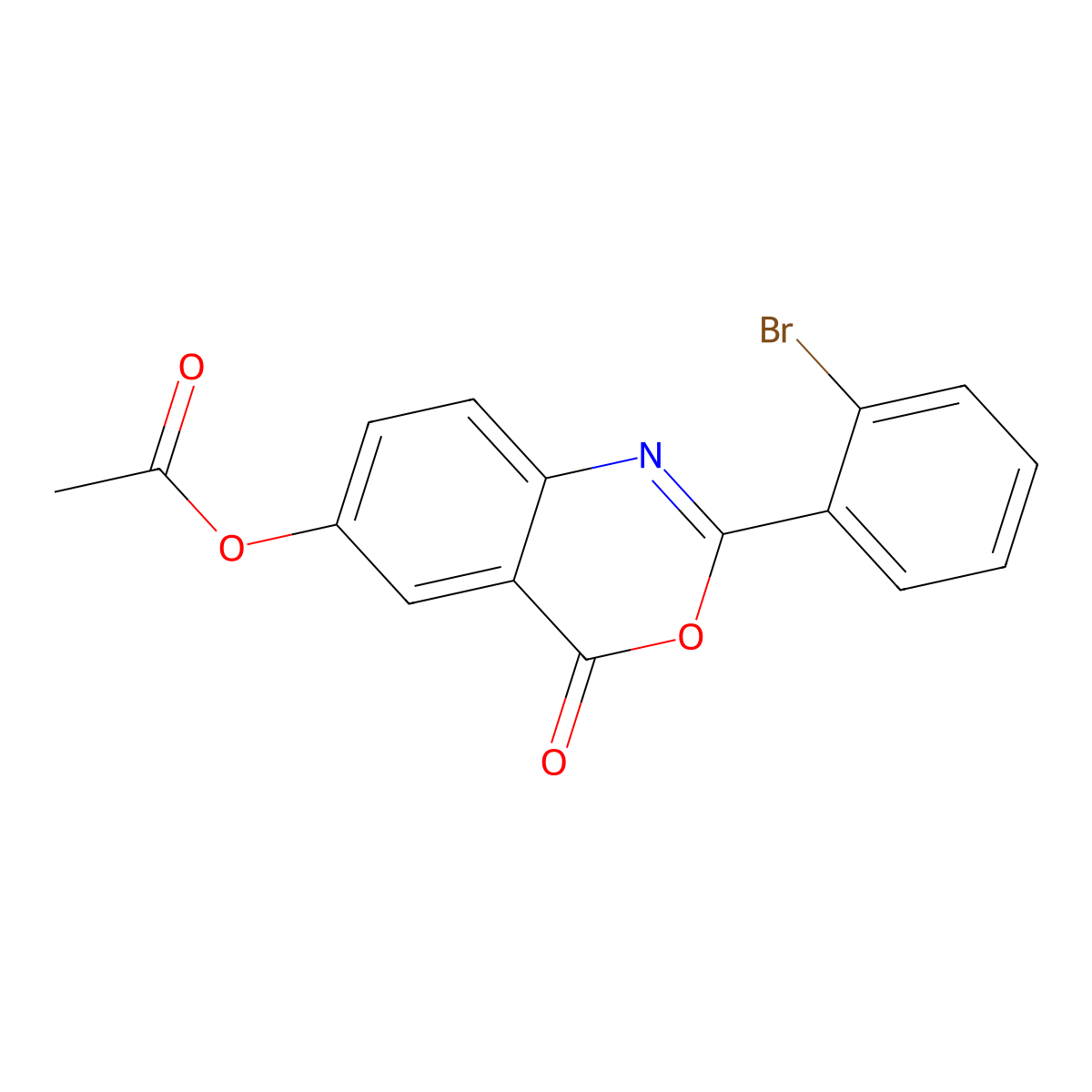 2-(2-bromophenyl)-4-oxo-4H-3,1-benzoxazin-6-yl acetate molecular structure, CAS 354120-99-3