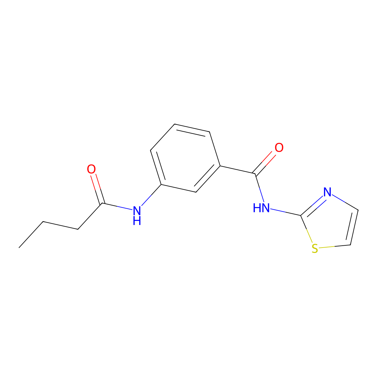 3-(butanoylamino)-N-(1,3-thiazol-2-yl)benzamide molecular structure, CAS 354121-02-1