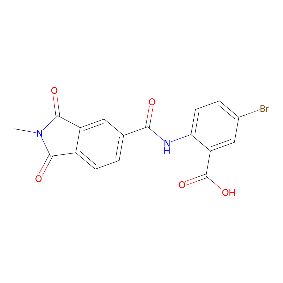 5-Bromo-2-[(2-methyl-1,3-dioxoisoindole-5-carbonyl)amino]benzoic acid molecular structure, CAS 354121-07-6