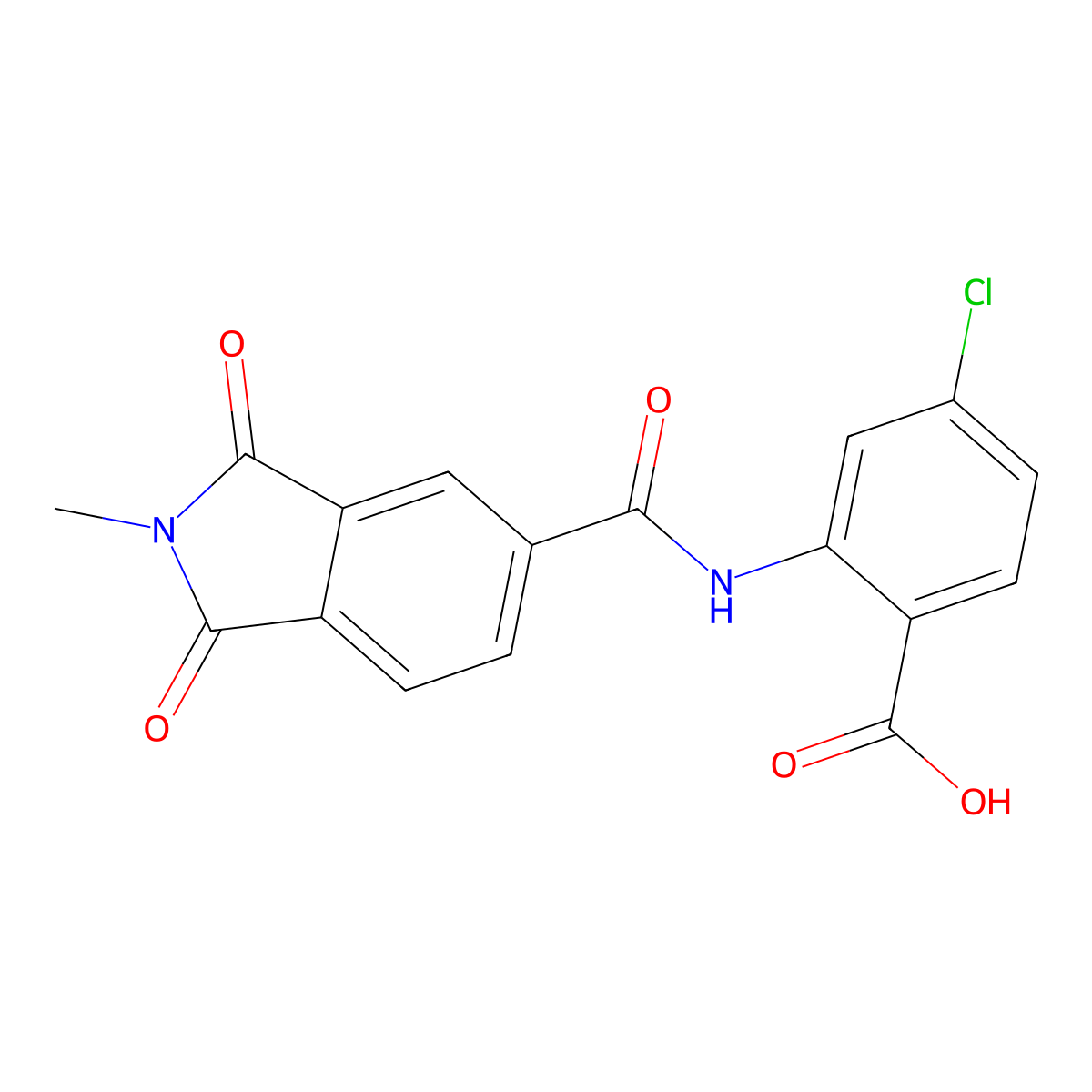 4-chloro-2-{[(2-methyl-1,3-dioxo-2,3-dihydro-1H-isoindol-5-yl)carbonyl]amino}benzoic acid molecular structure, CAS 354121-08-7