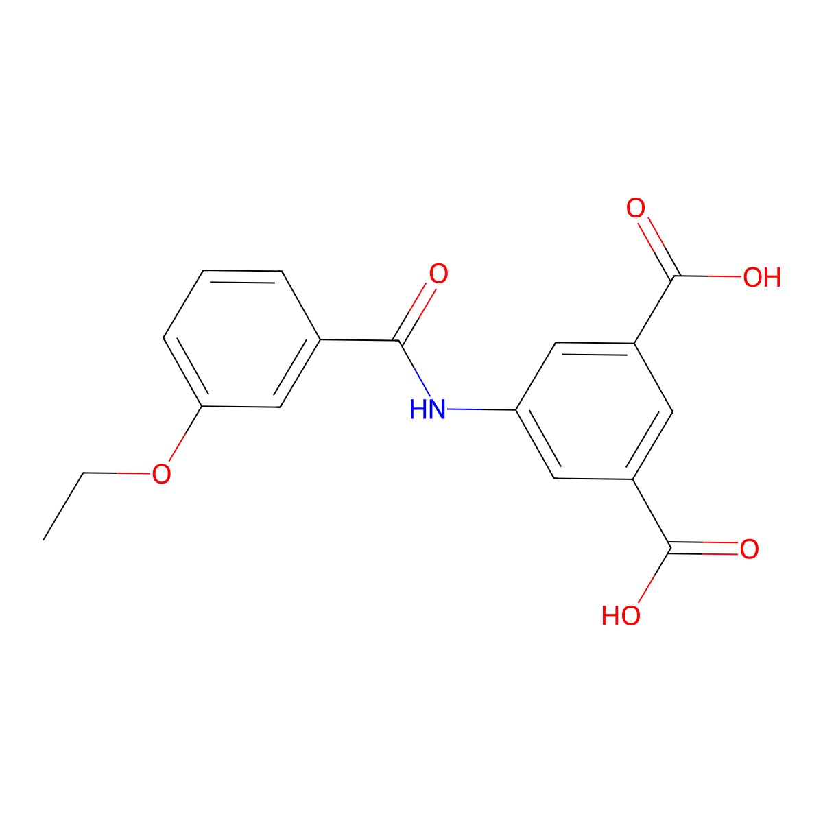 5-{[(3-Ethoxyphenyl)carbonyl]amino}benzene-1,3-dicarboxylic acid molecular structure, CAS 354121-17-8