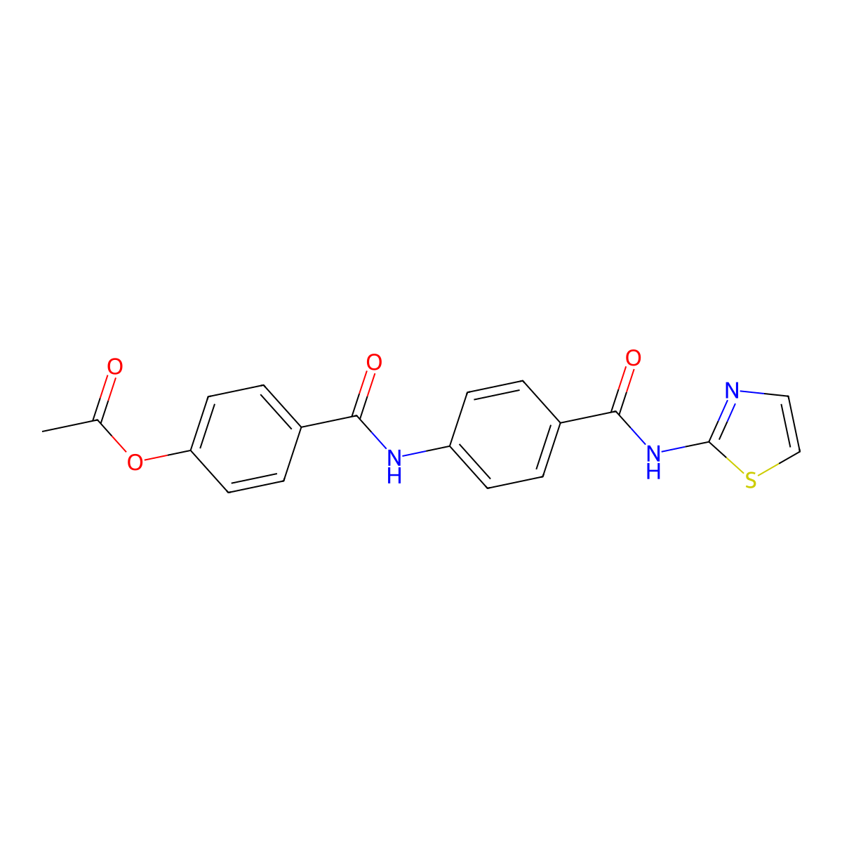 4-{[4-(1,3-Thiazol-2-ylcarbamoyl)phenyl]carbamoyl}phenyl acetate molecular structure, CAS 354121-19-0