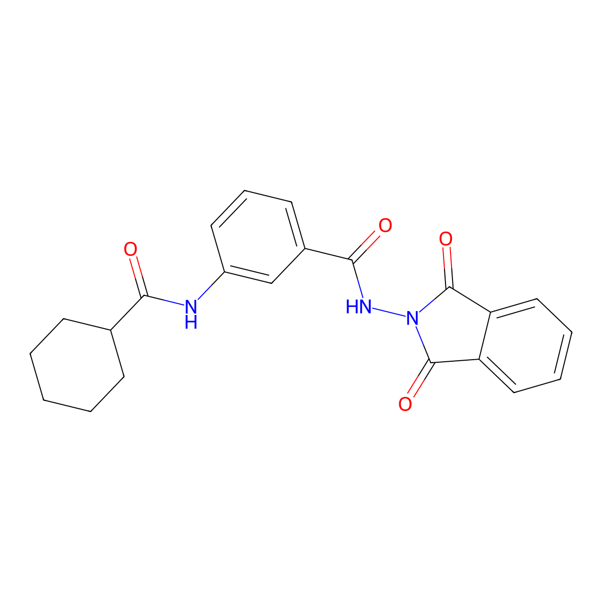 3-(cyclohexanecarbonylamino)-N-(1,3-dioxoisoindol-2-yl)benzamide molecular structure, CAS 354121-20-3