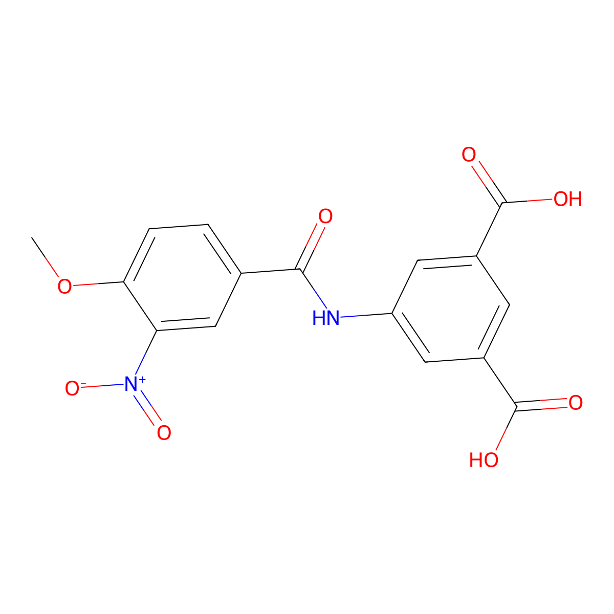5-[(4-Methoxy-3-nitrobenzoyl)amino]benzene-1,3-dicarboxylic acid molecular structure, CAS 354121-23-6