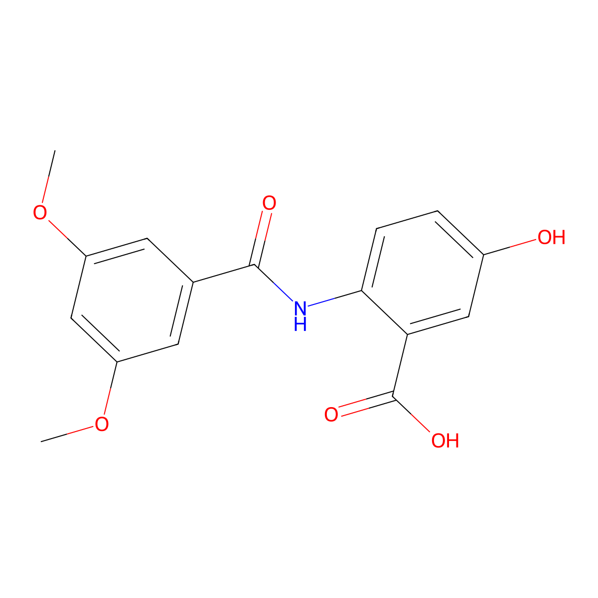 2-[(3,5-Dimethoxybenzoyl)amino]-5-hydroxybenzoic acid molecular structure, CAS 354121-24-7