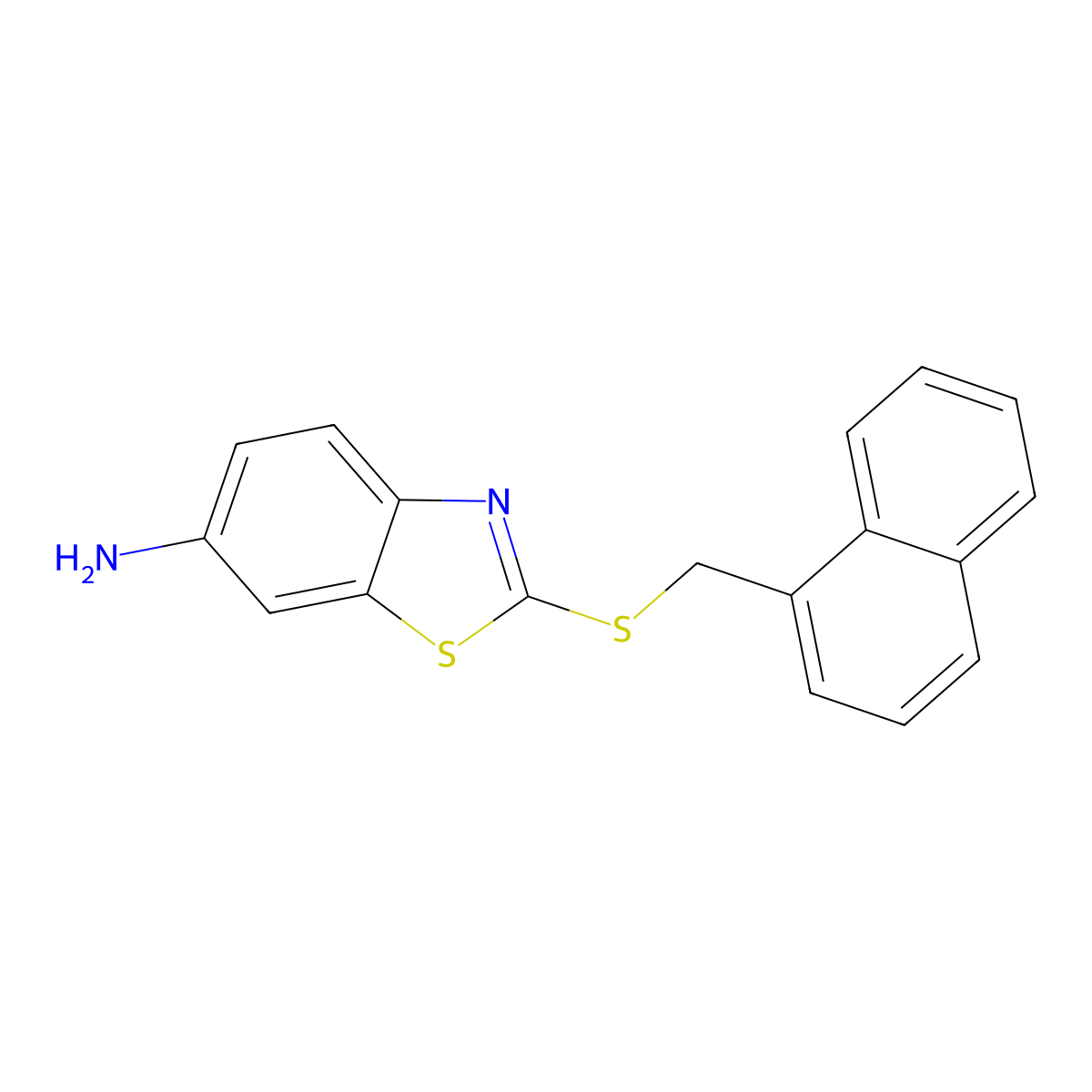 2-(Naphthalen-1-ylmethylsulfanyl)-1,3-benzothiazol-6-amine molecular structure, CAS 354121-51-0