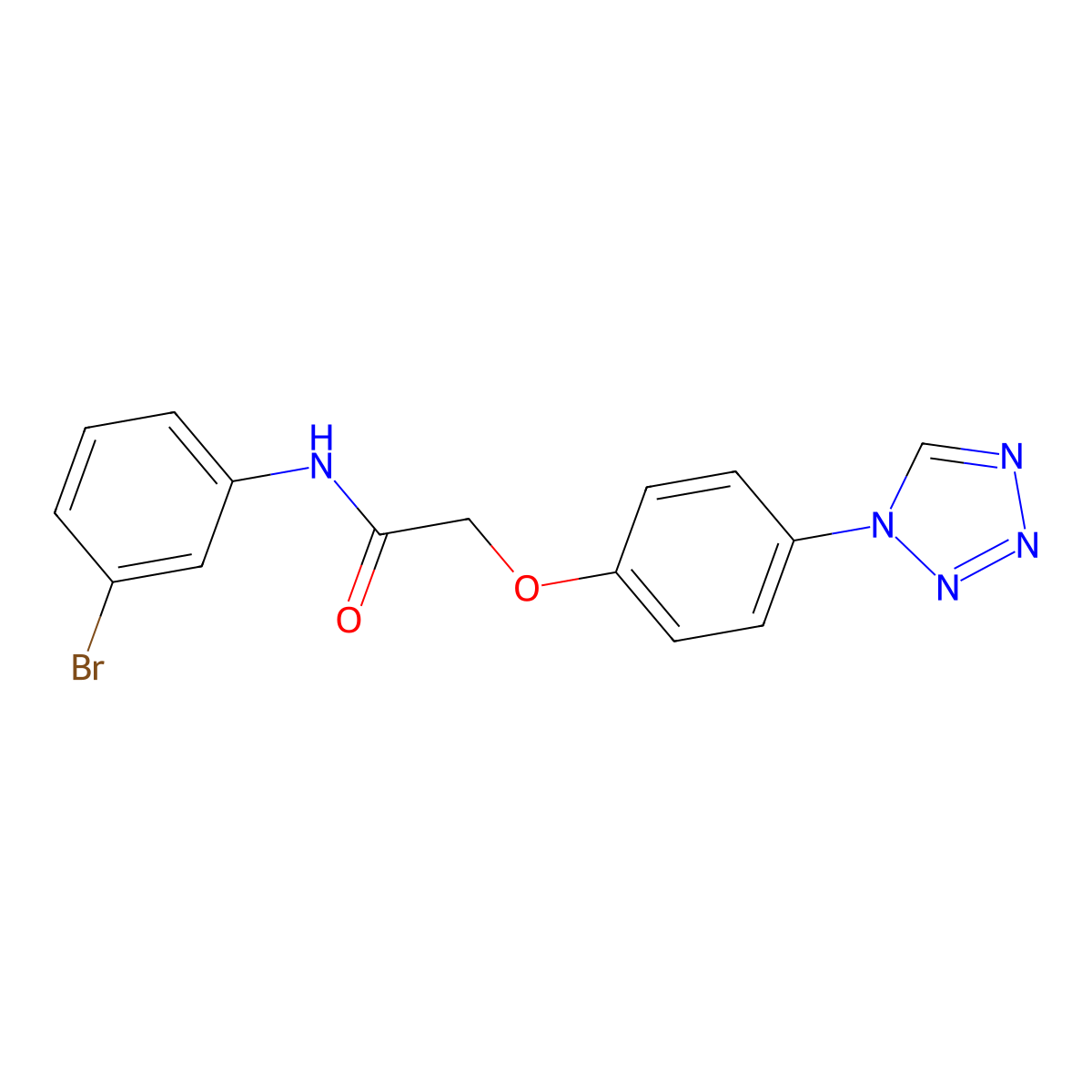 Acetamide, N-(3-bromophenyl)-2-[4-(1-tetrazolyl)phenoxy]- molecular structure, CAS 354121-94-1