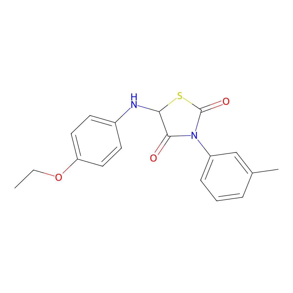 5-[(4-Ethoxyphenyl)amino]-3-(3-methylphenyl)-1,3-thiazolidine-2,4-dione molecular structure, CAS 354124-78-0
