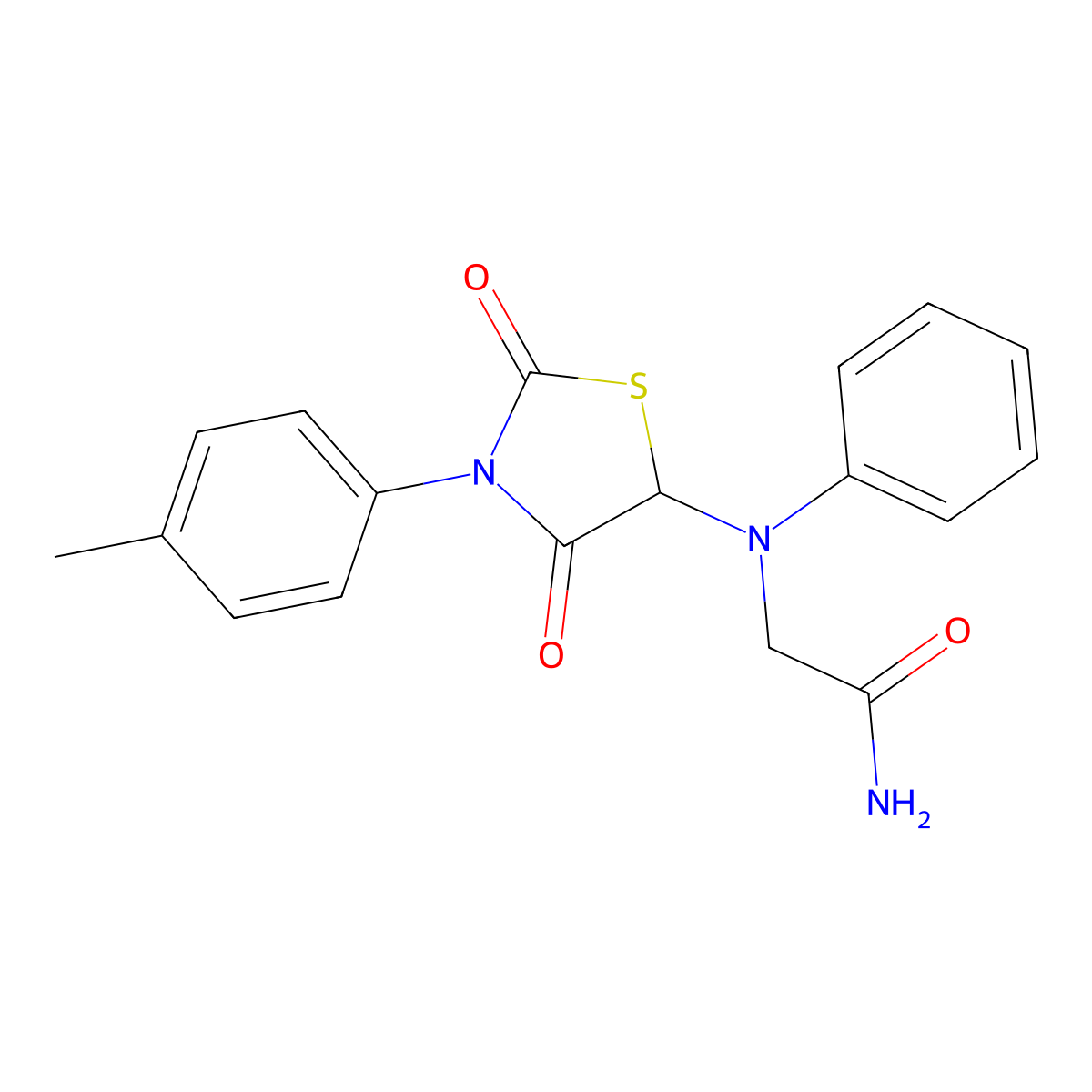 2-{[3-(4-Methylphenyl)-2,4-dioxo-1,3-thiazolidin-5-yl]anilino}acetamide molecular structure, CAS 354124-80-4