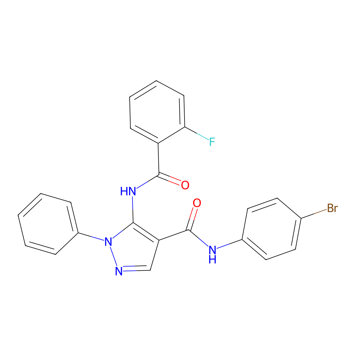 N-(4-Bromophenyl)-5-[(2-fluorobenzoyl)amino]-1-phenyl-1H-pyrazole-4-carboxamide molecular structure, CAS 354124-91-7