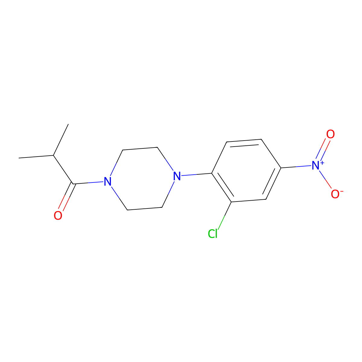 1-[4-(2-Chloro-4-nitrophenyl)piperazin-1-yl]-2-methylpropan-1-one molecular structure, CAS 354124-99-5