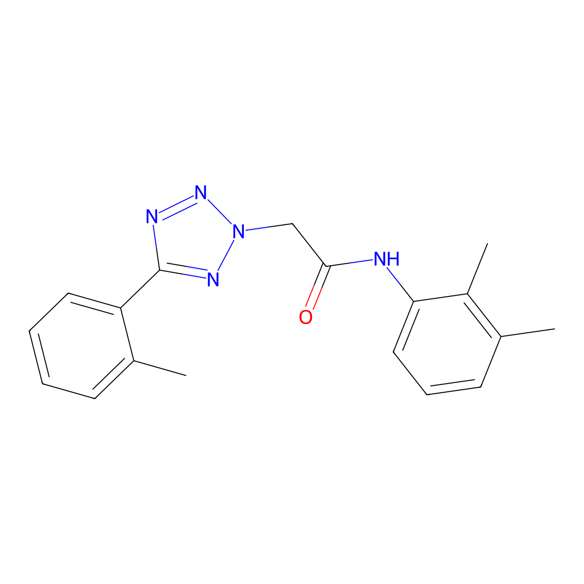 N-(2,3-dimethylphenyl)-2-[5-(2-methylphenyl)tetrazol-2-yl]acetamide molecular structure, CAS 354125-06-7