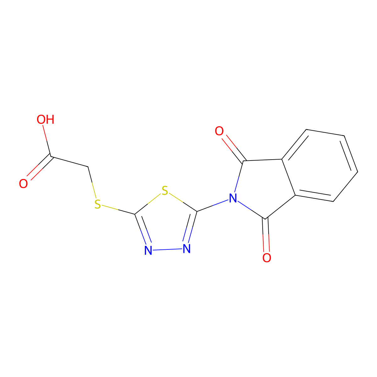 2-[[5-(1,3-dioxoisoindol-2-yl)-1,3,4-thiadiazol-2-yl]sulfanyl]acetic Acid molecular structure, CAS 354126-22-0