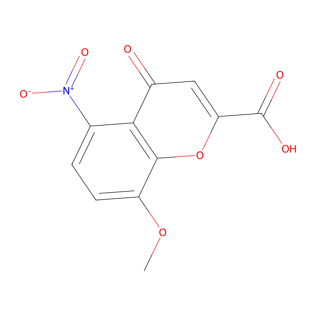 5-nitro-8-methoxy-4-oxo-4H-chromene-2-carboxylic acid molecular structure, CAS 354128-12-4