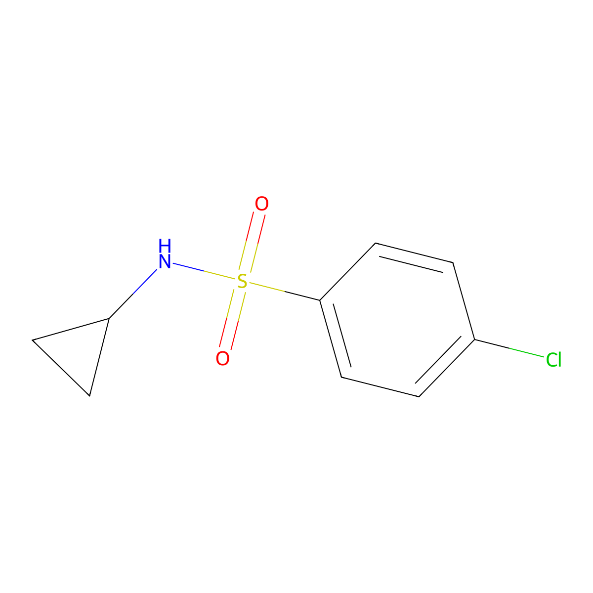 4-chloro-N-cyclopropylbenzenesulfonamide molecular structure, CAS 354128-89-5