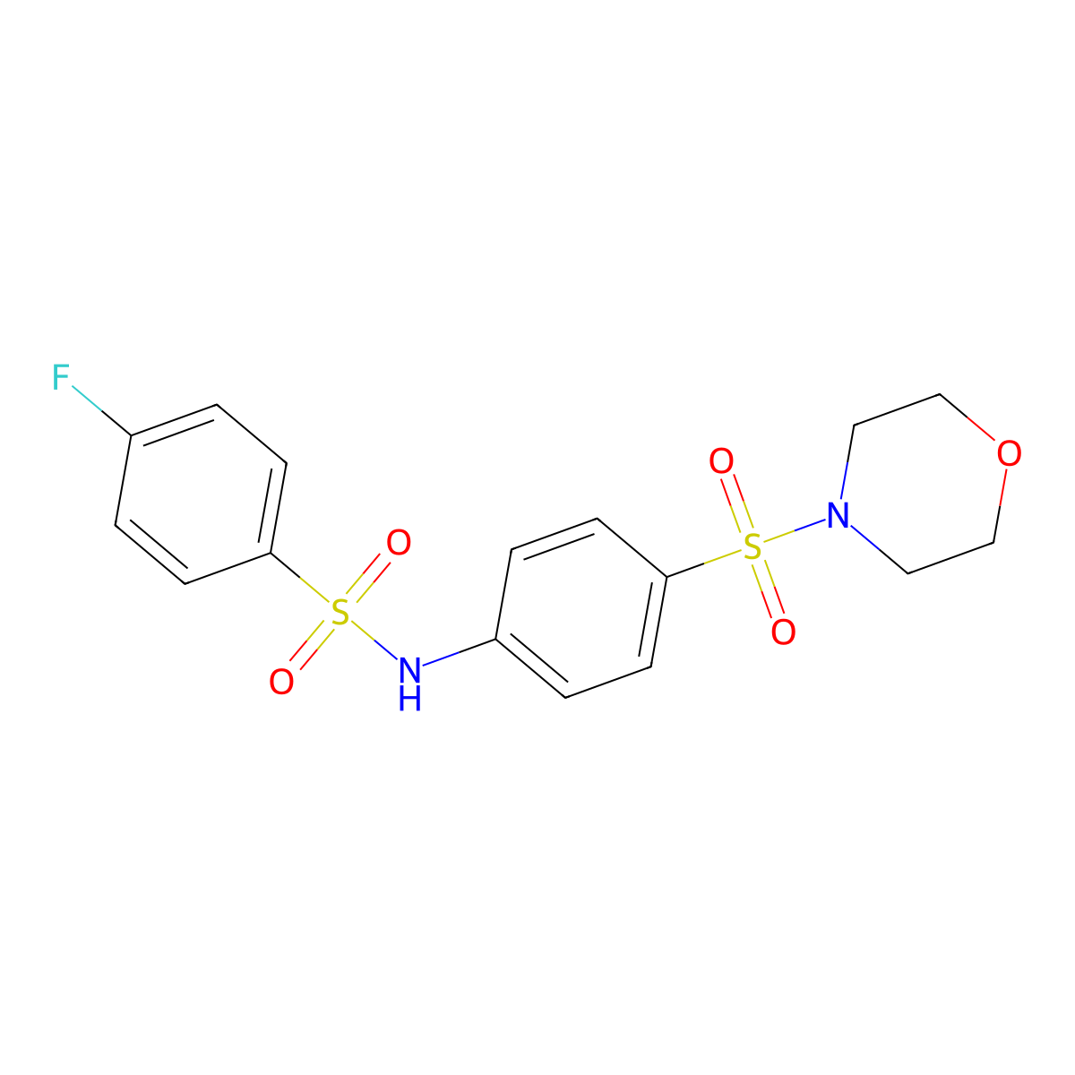 4-fluoro-N-[4-(4-morpholinylsulfonyl)phenyl]benzenesulfonamide molecular structure, CAS 354128-90-8