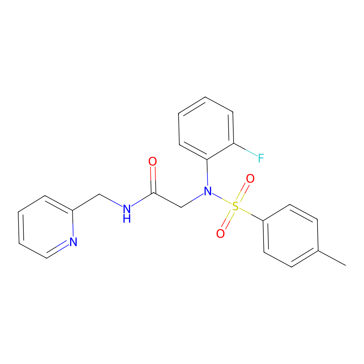 2-(2-fluoro-N-(4-methylphenyl)sulfonylanilino)-N-(pyridin-2-ylmethyl)acetamide molecular structure, CAS 354129-05-8