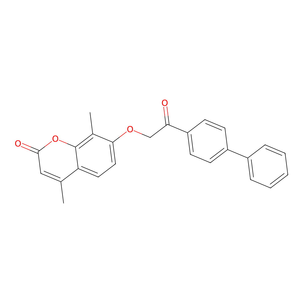 4,8-Dimethyl-7-[2-oxo-2-(4-phenylphenyl)ethoxy]chromen-2-one molecular structure, CAS 354130-48-6