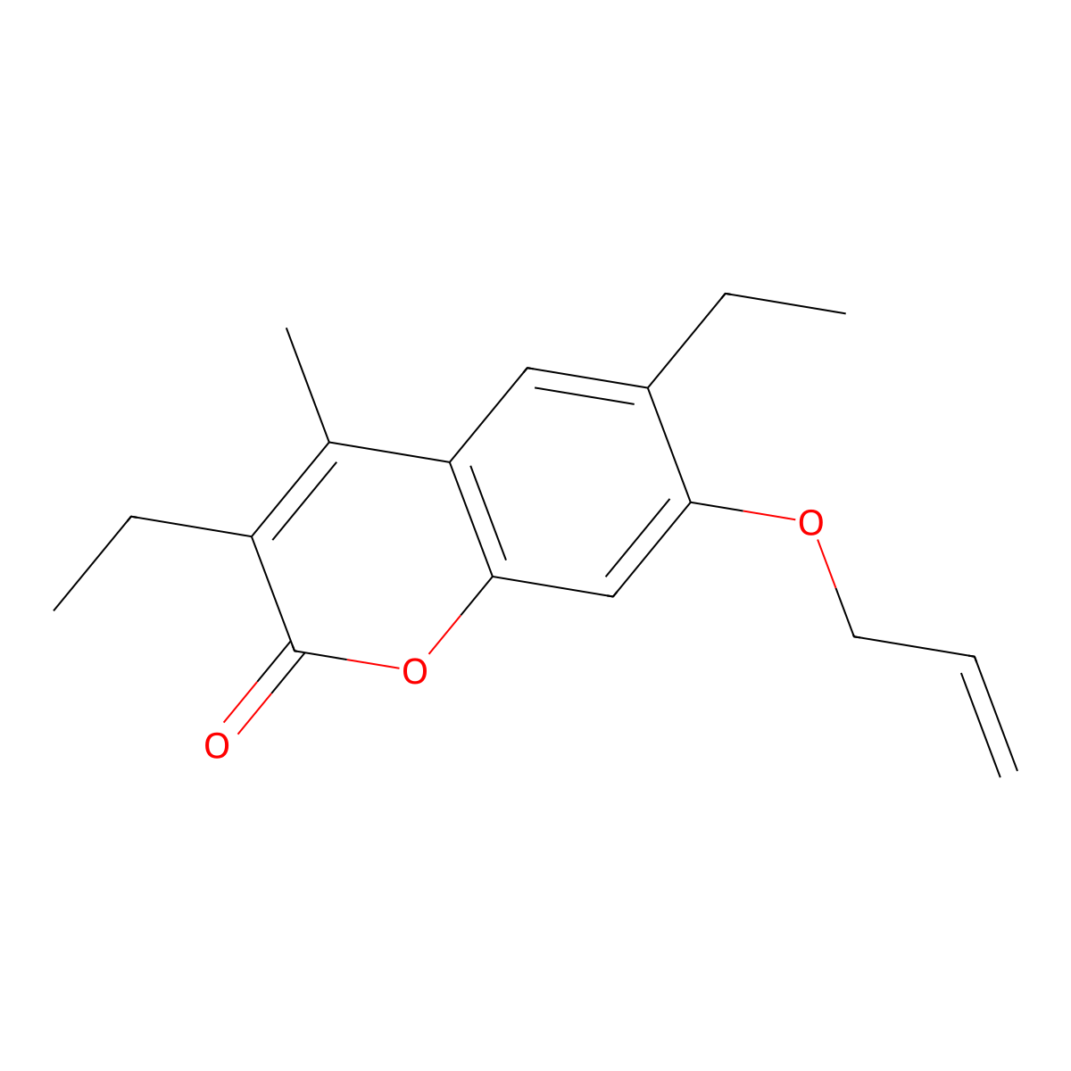 7-(allyloxy)-3,6-diethyl-4-methyl-2H-chromen-2-one molecular structure, CAS 354130-50-0