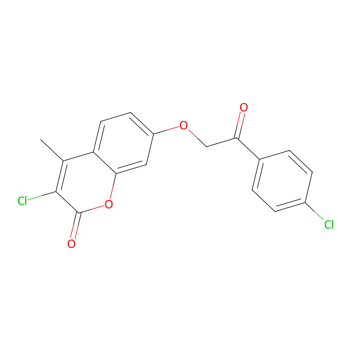 3-chloro-7-[2-(4-chlorophenyl)-2-oxoethoxy]-4-methyl-2H-chromen-2-one molecular structure, CAS 354130-57-7
