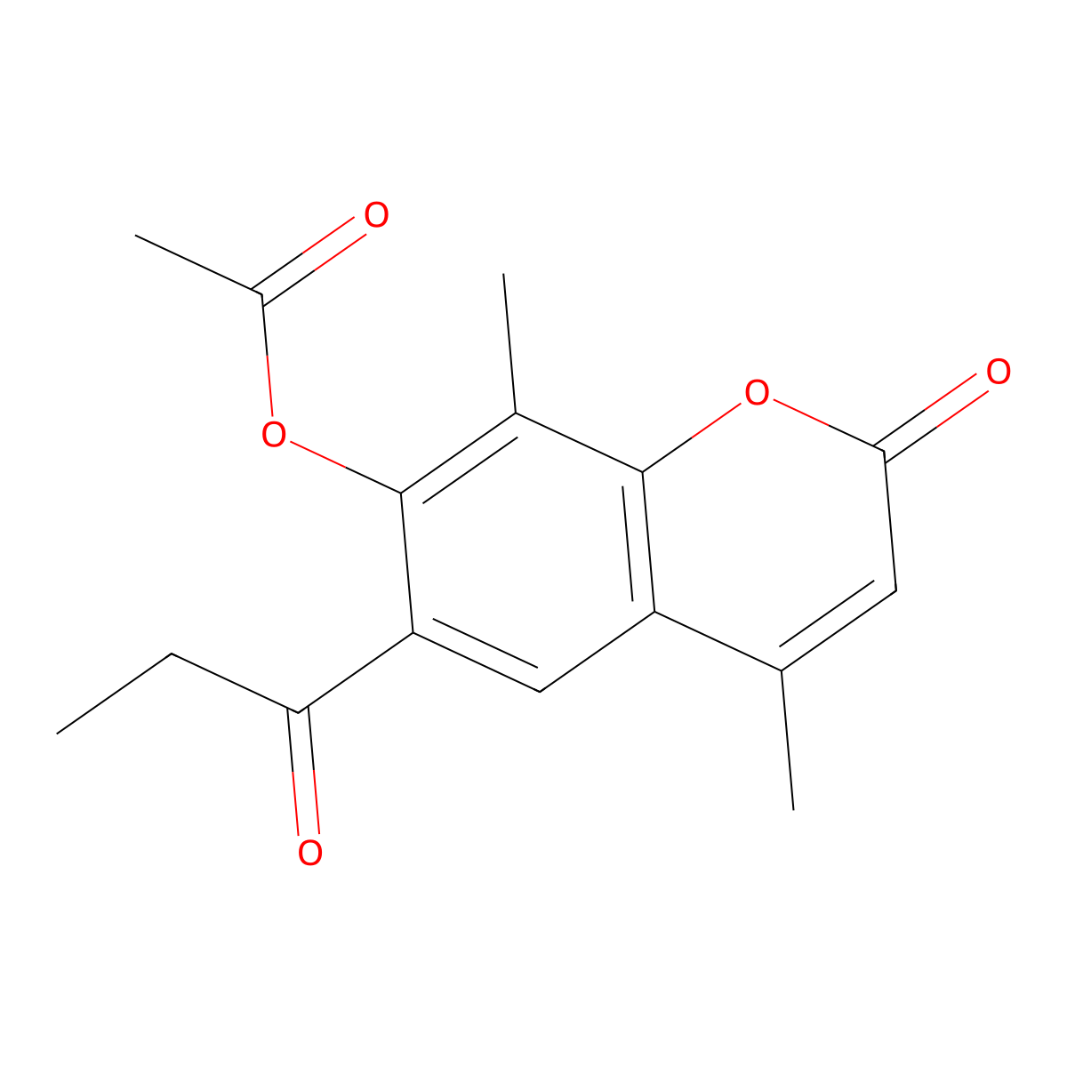 4,8-dimethyl-2-oxo-6-propionyl-2H-chromen-7-yl acetate molecular structure, CAS 354130-68-0