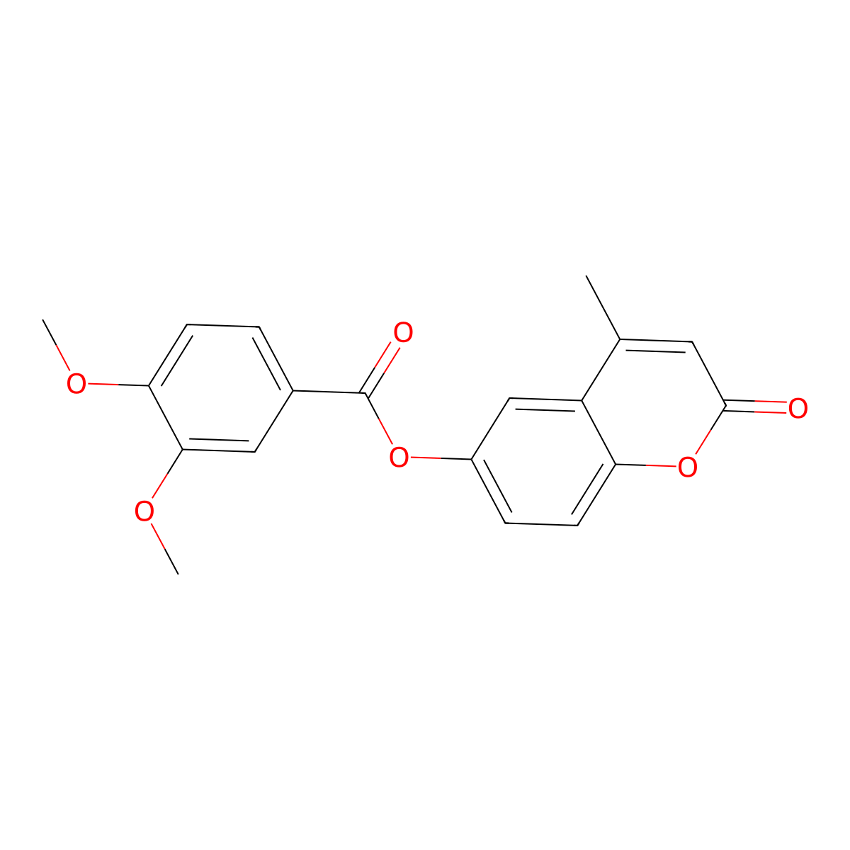 4-methyl-2-oxo-2H-chromen-6-yl 3,4-dimethoxybenzoate molecular structure, CAS 354130-77-1