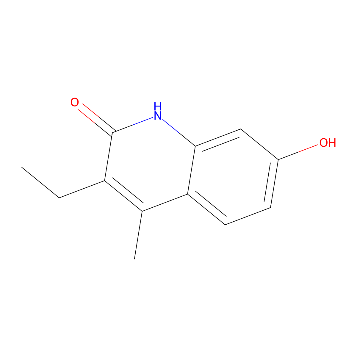 3-ethyl-7-hydroxy-4-methylquinolin-2(1H)-one molecular structure, CAS 354130-78-2