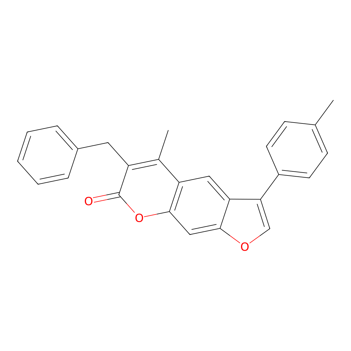 6-benzyl-5-methyl-3-(4-methylphenyl)-7H-furo[3,2-g]chromen-7-one molecular structure, CAS 354130-85-1