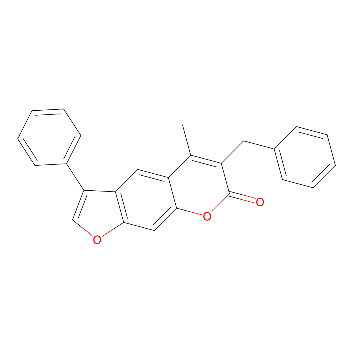 6-benzyl-5-methyl-3-phenyl-7H-furo[3,2-g]chromen-7-one molecular structure, CAS 354130-86-2
