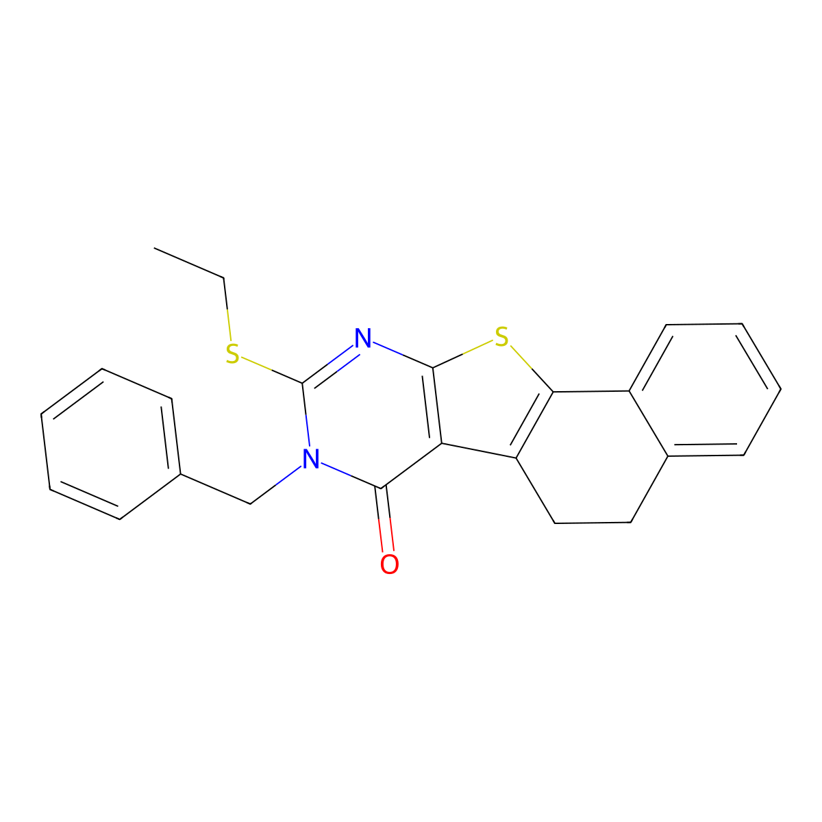 8-benzyl-9-(ethylsulfanyl)-5,8-dihydronaphtho[2',1':4,5]thieno[2,3-d]pyrimidin-7(6H)-one molecular structure, CAS 354132-74-4