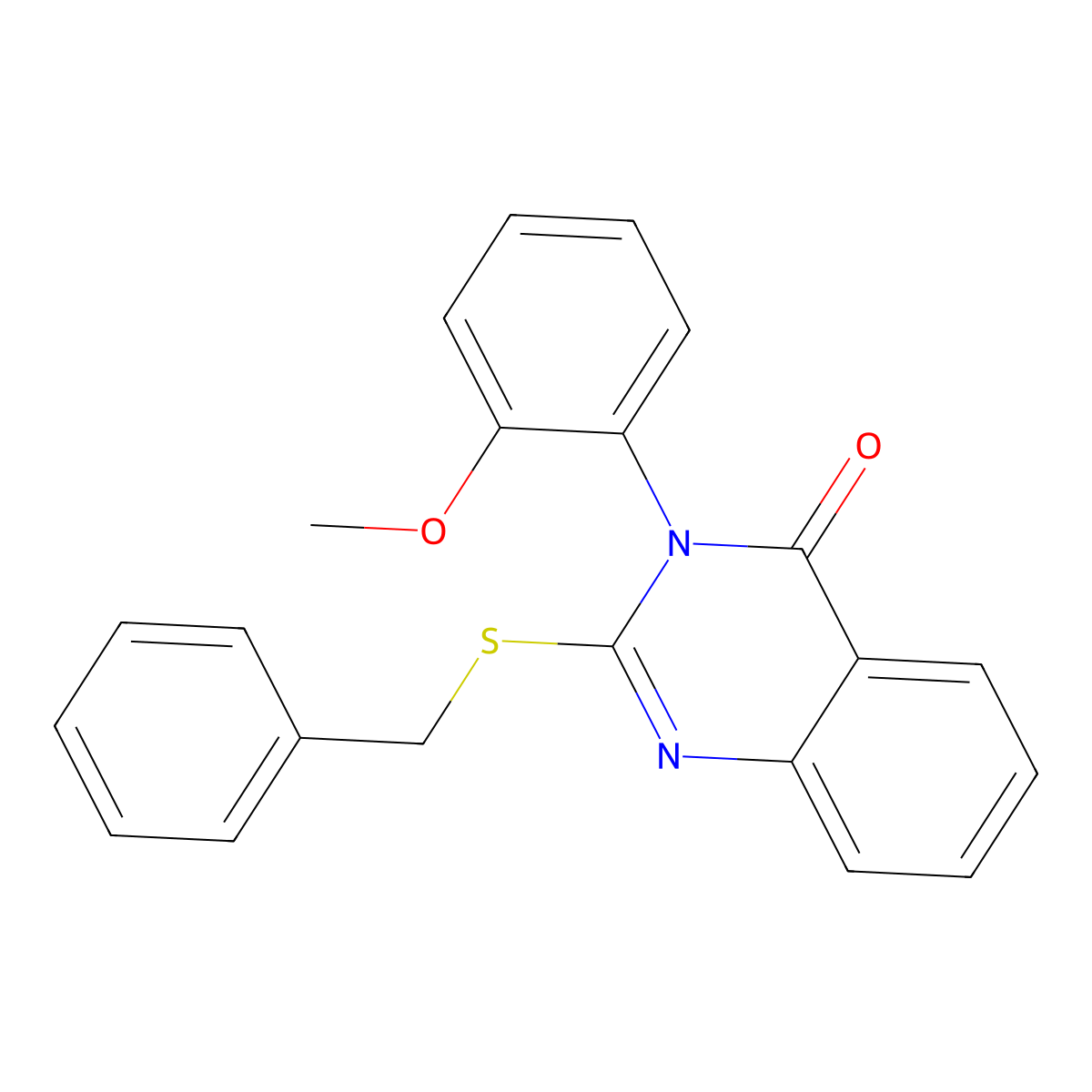 2-Benzylsulfanyl-3-(2-methoxyphenyl)quinazolin-4-one molecular structure, CAS 354132-79-9