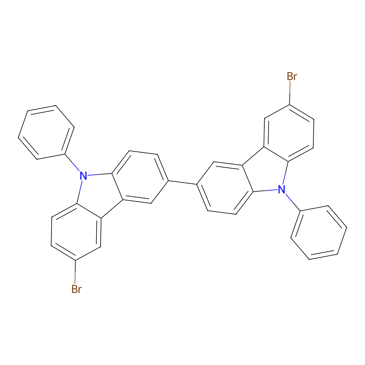 6,6'-Dibromo-9,9'-diphenyl-3,3'-bicarbazole molecular structure, CAS 354135-75-4
