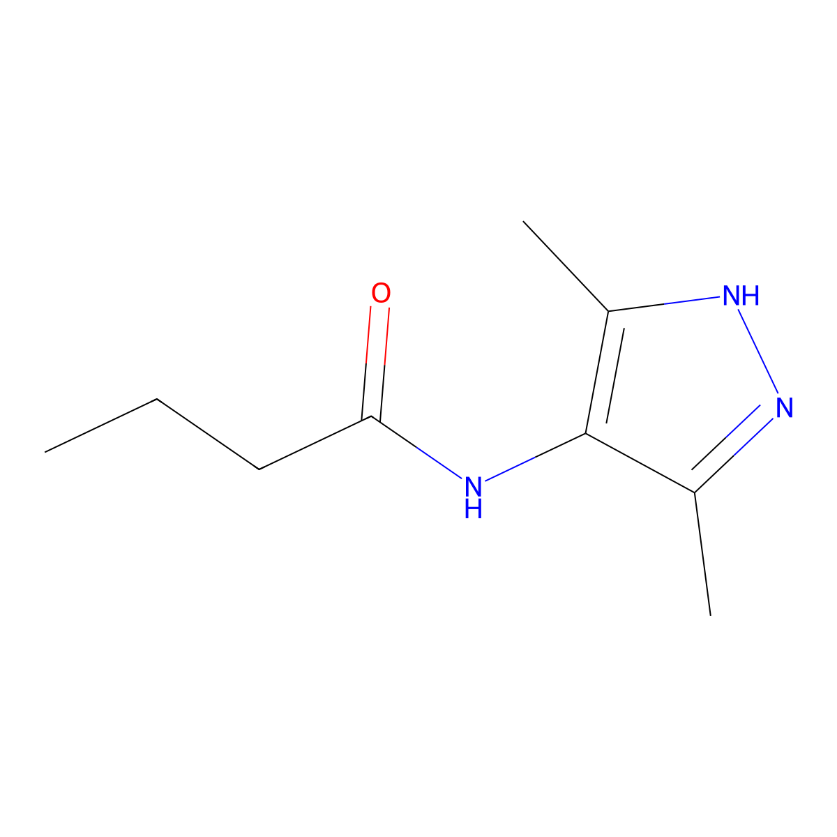 N-(3,5-Dimethyl-1H-pyrazol-4-yl)butanamide molecular structure, CAS 354135-93-6