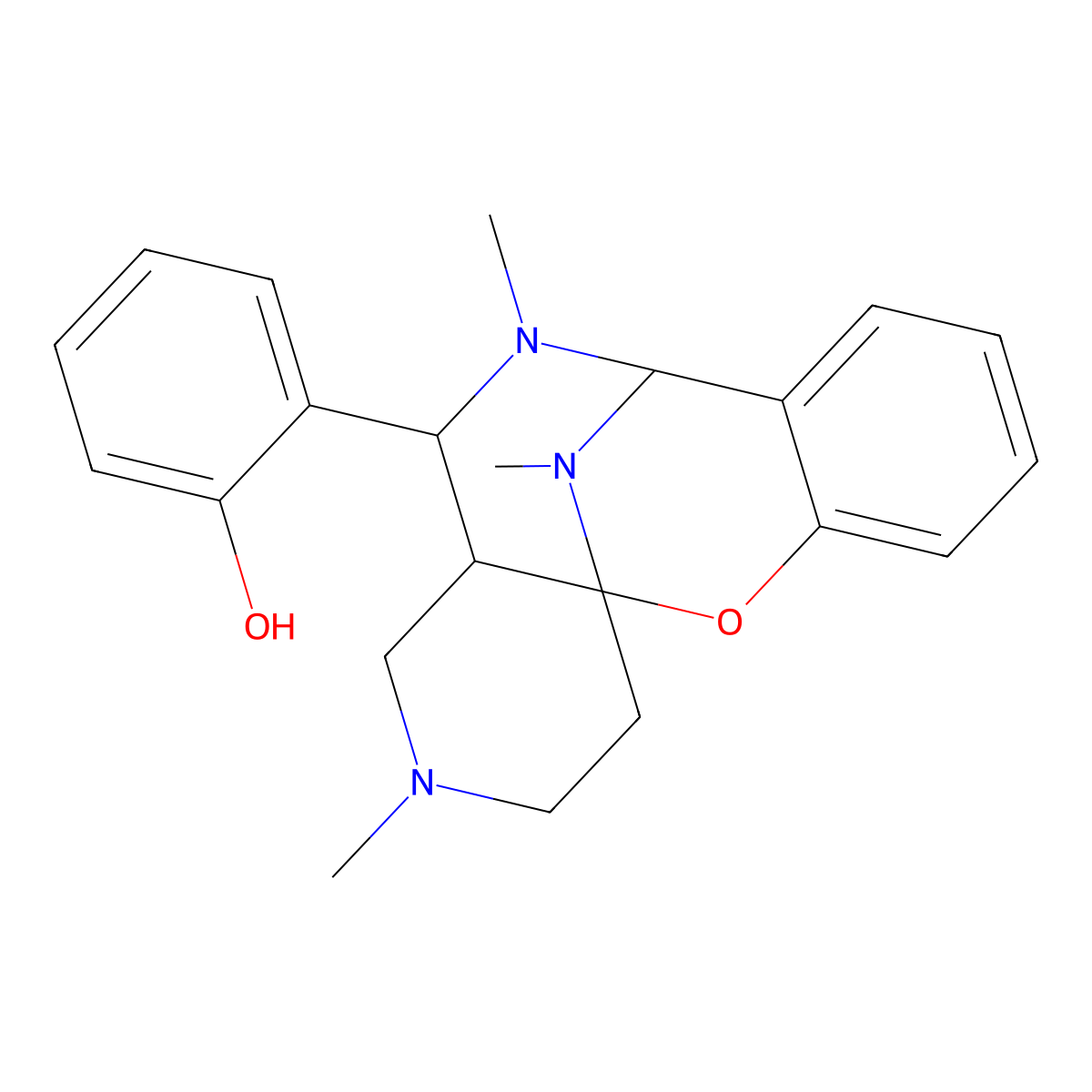 2-[(1S,9R,11R,12R)-10,14,17-trimethyl-2-oxa-10,14,17-triazatetracyclo[7.7.1.0^{1,12}.0^{3,8}]heptadeca-3,5,7-trien-11-yl]phenol molecular structure, CAS 354136-00-8
