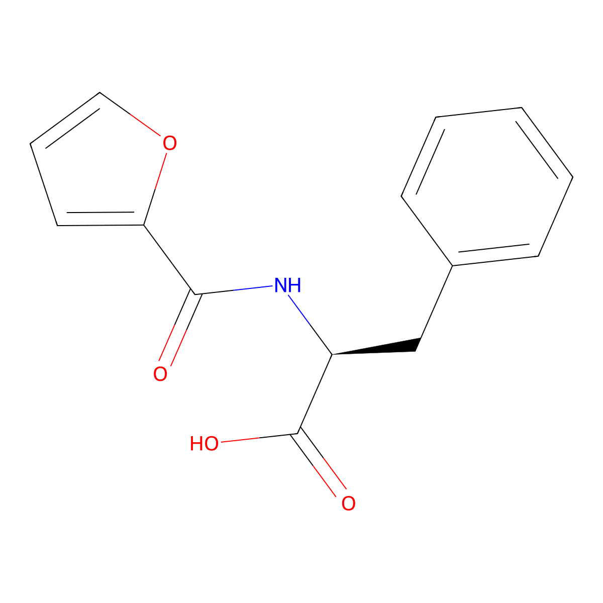 (2S)-2-[(furan-2-yl)formamido]-3-phenylpropanoic acid molecular structure, CAS 354136-02-0