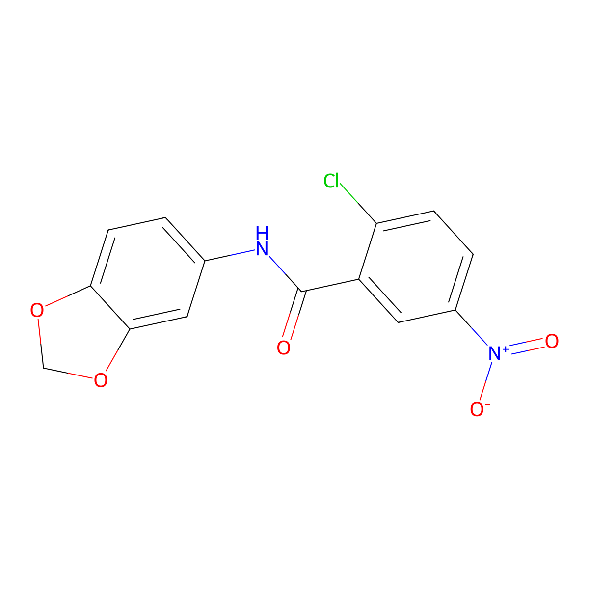 N-(1,3-benzodioxol-5-yl)-2-chloro-5-nitrobenzamide molecular structure, CAS 354140-26-4