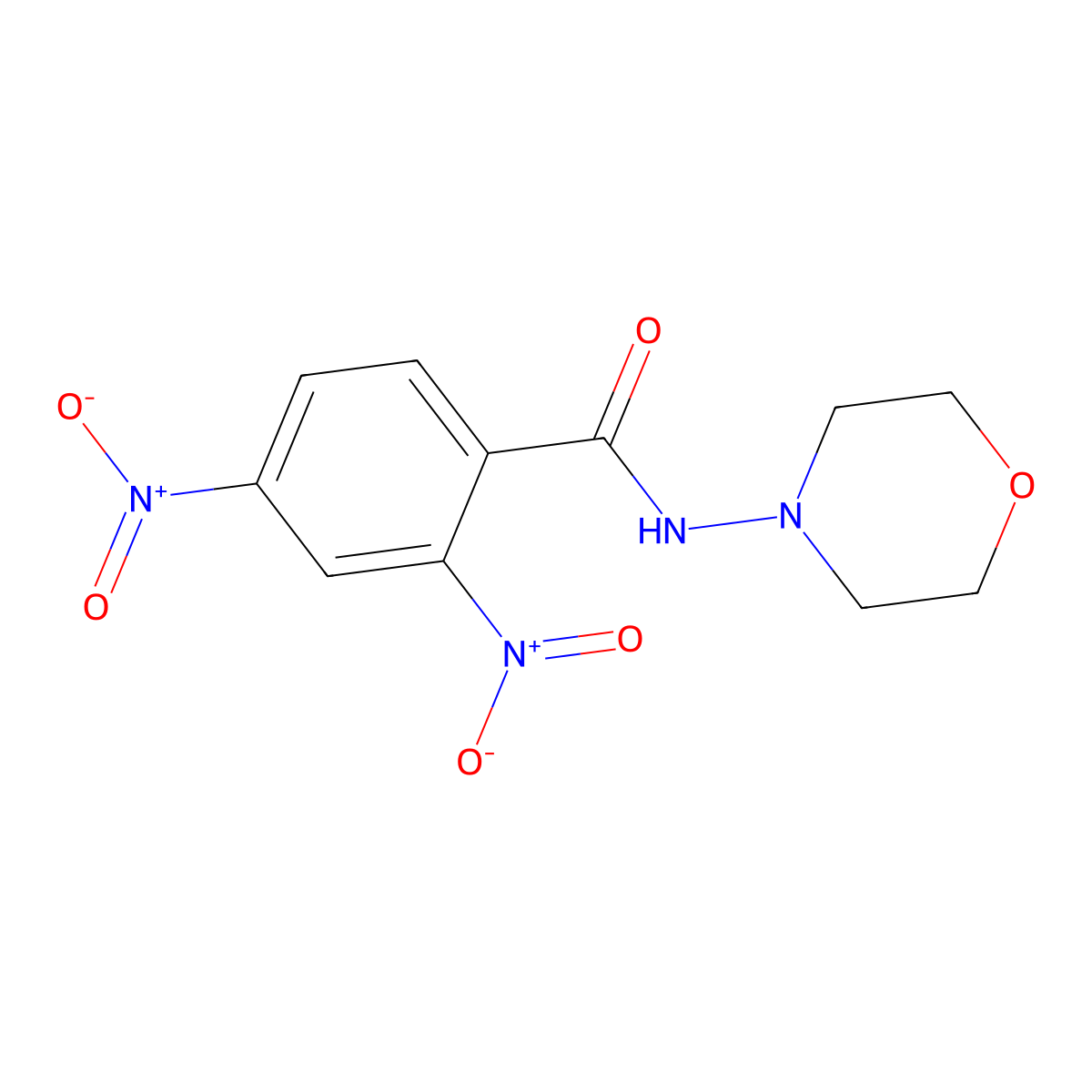 N-morpholin-4-yl-2,4-dinitrobenzamide molecular structure, CAS 354140-66-2