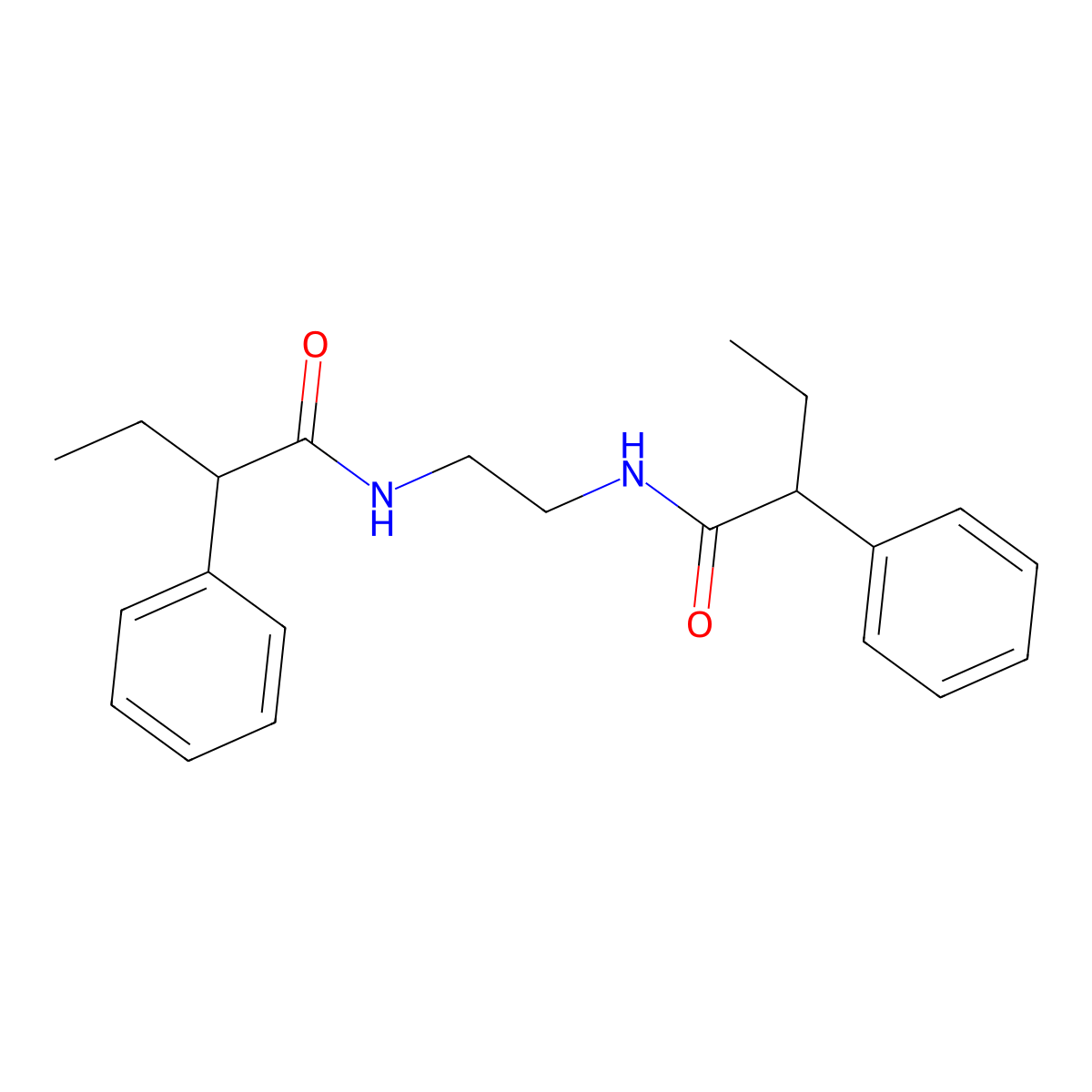 2-phenyl-N-[2-(2-phenylbutanamido)ethyl]butanamide molecular structure, CAS 354140-83-3