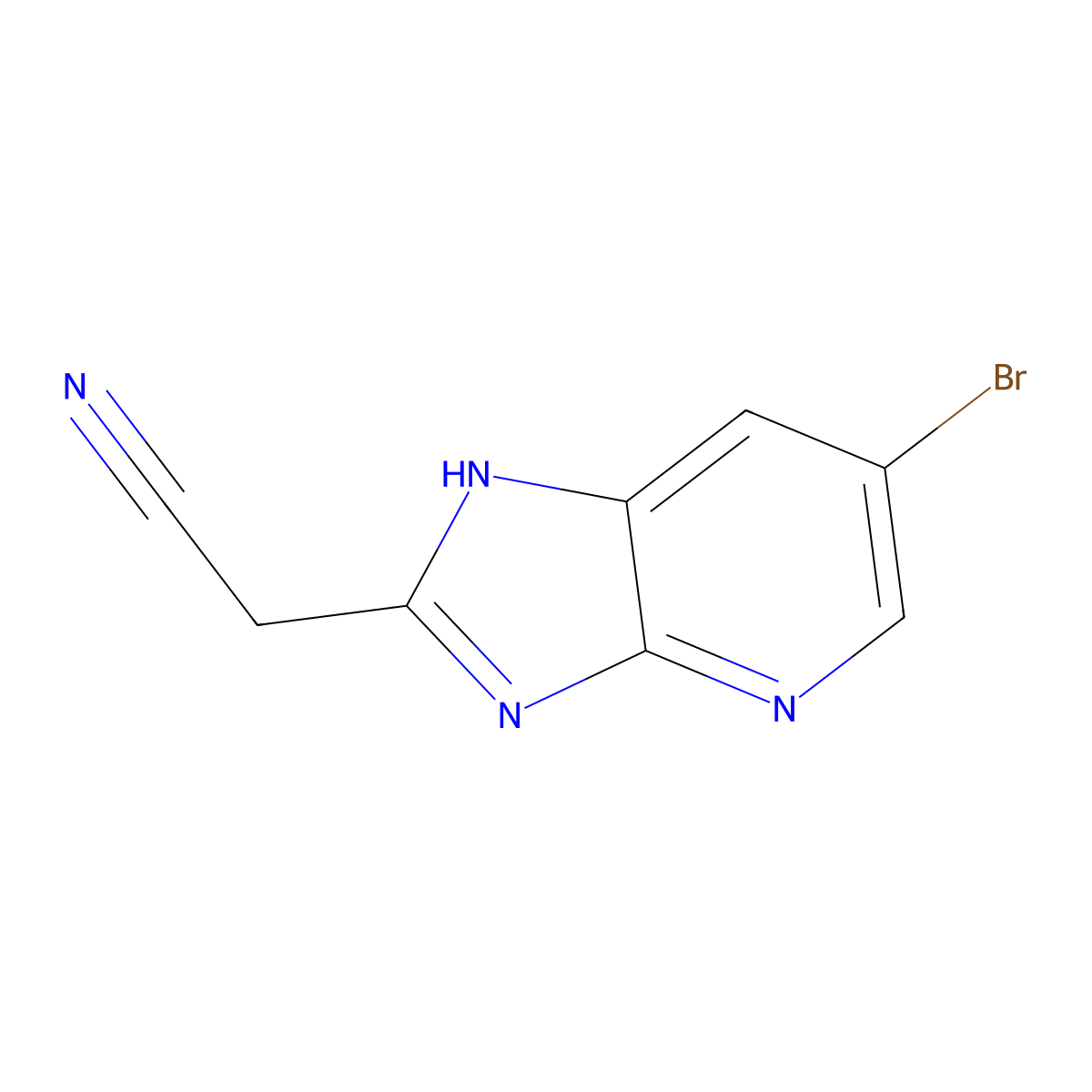 2-(6-Bromoimidazo[4,5-b]pyridin-2-yl)ethanenitrile molecular structure, CAS 354147-91-4