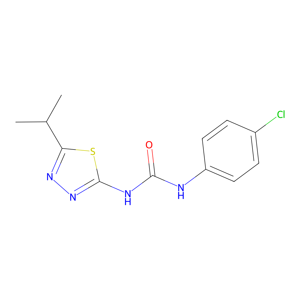 1-(4-Chlorophenyl)-3-(5-propan-2-yl-1,3,4-thiadiazol-2-yl)urea molecular structure, CAS 354147-95-8