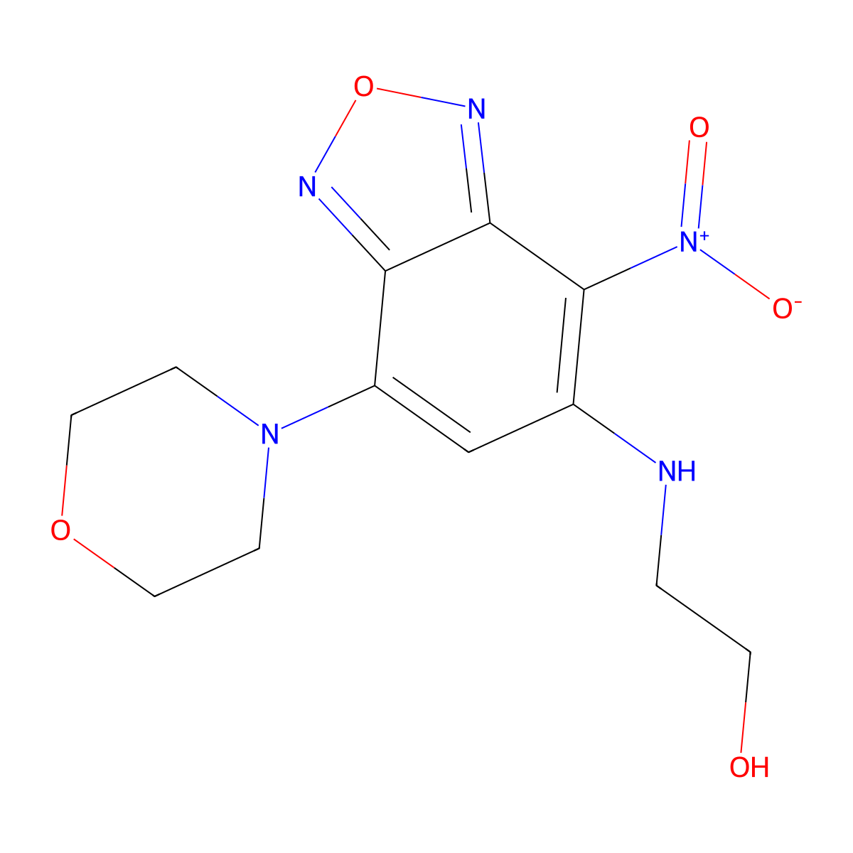 2-[(7-Morpholin-4-yl-4-nitro-2,1,3-benzoxadiazol-5-yl)amino]ethanol molecular structure, CAS 354148-68-8